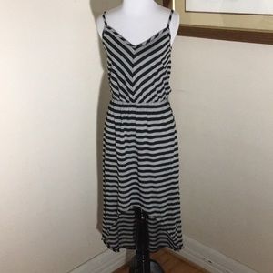 Guess gray/black striped high-low dress. Size S.